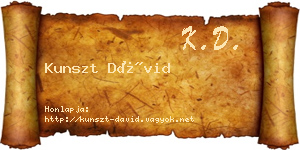 Kunszt Dávid névjegykártya