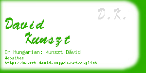david kunszt business card